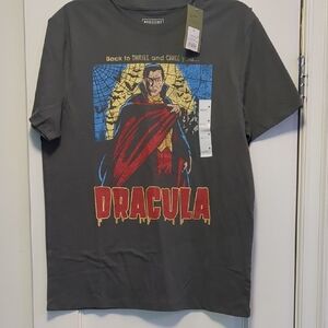 NWT Dracula Graphic T-Shirt - Dark Gray Cotton Mix - Sz M